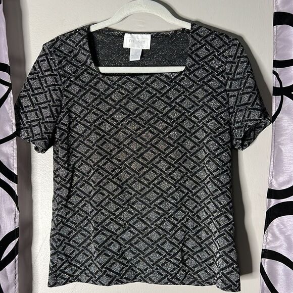 Vue Point by Jordan silver metallic, short sleeve shirt, size large - Picture 6 of 11